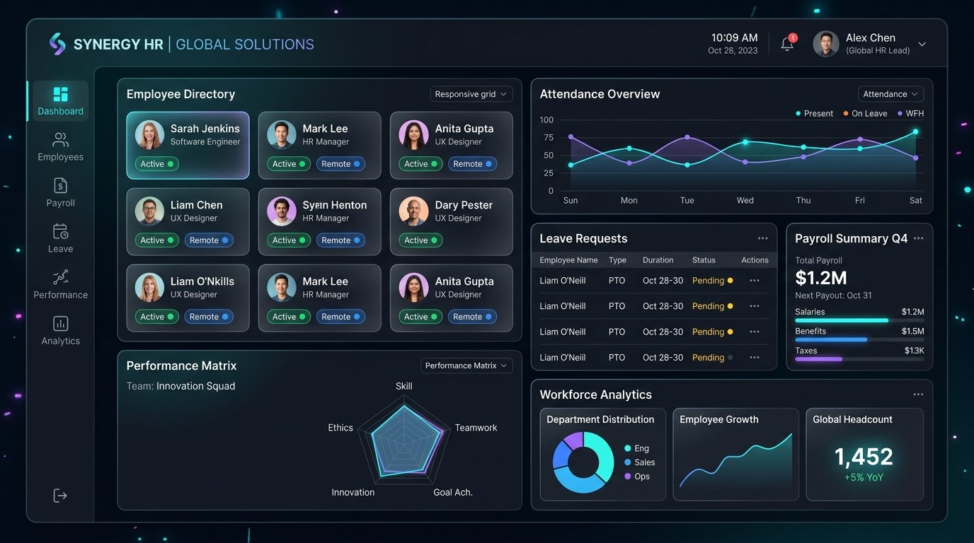 Hiprowes HRMS Dashboard Showcase