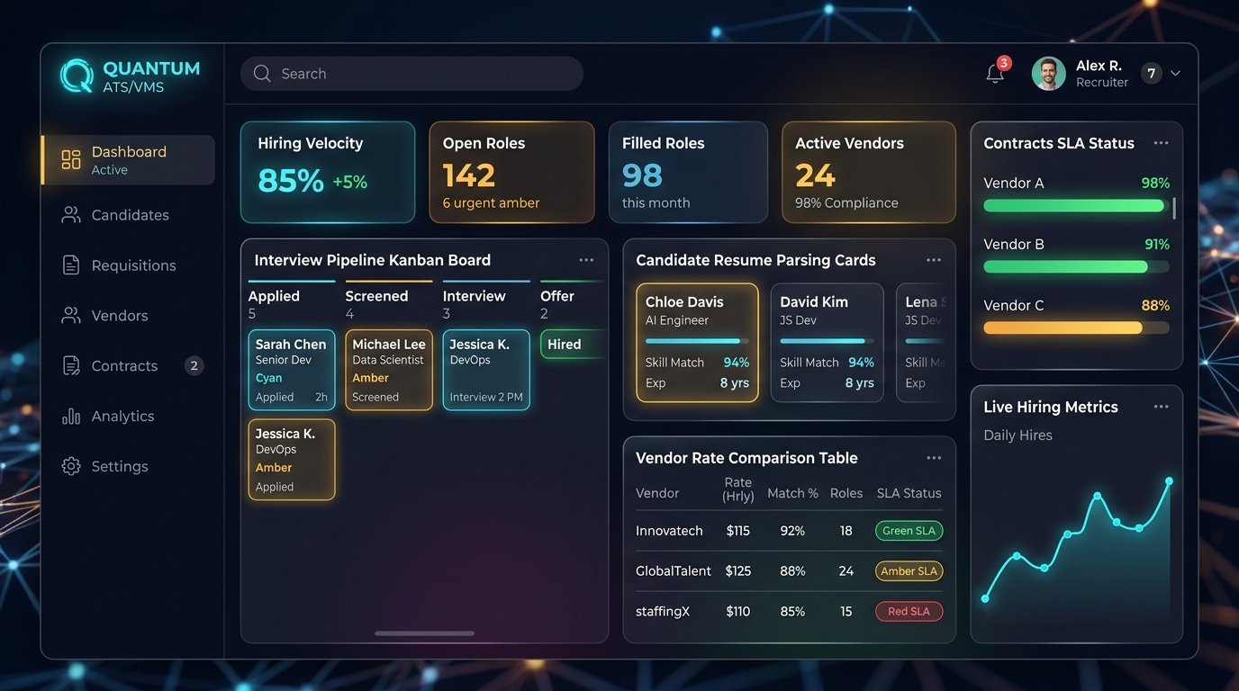 Hiprowes VMS Candidate ATS Dashboard Showcase